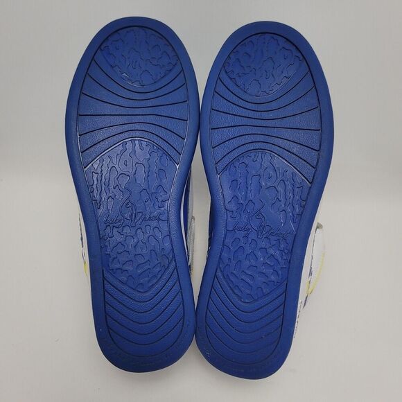 Baby Phat Y2K Women's Cat High Top Leather Sneakers Size 8 White Blue Yellow - Picture 8 of 13